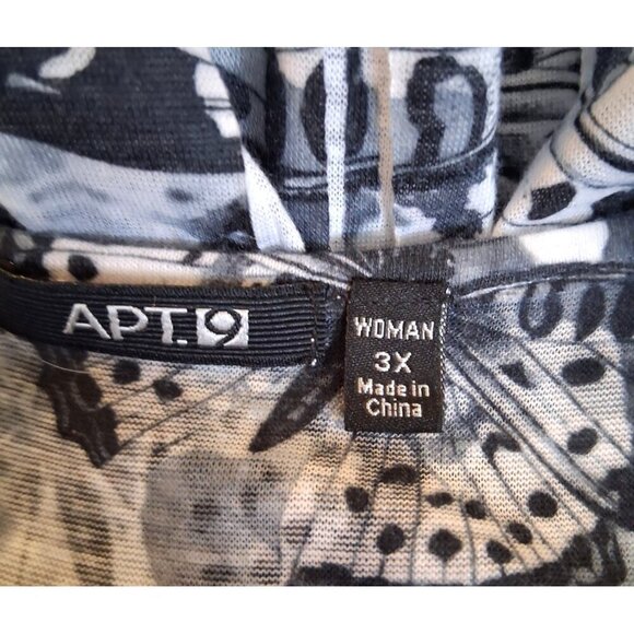 Apt. 9 Studded Butterfly Abstract Print Top Plus size 3X black silver nwot - Picture 5 of 5